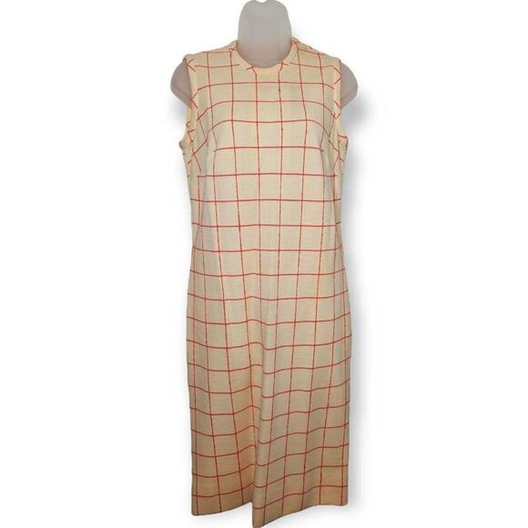 Gino Paoli Vintage 1950s Mid Century Modern Wool Grid Dress size 10 - Picture 1 of 5